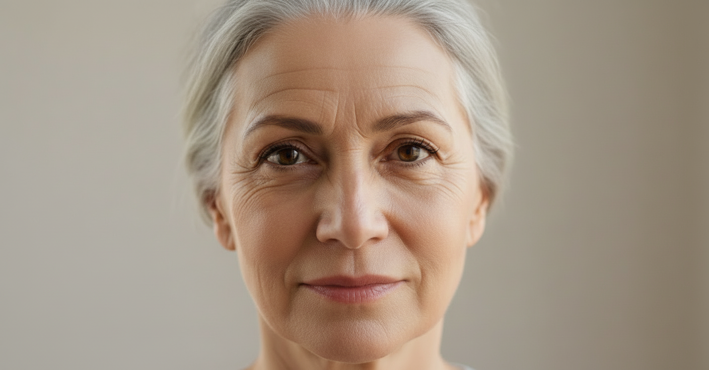 Maak een foto van een gezicht met rimpels